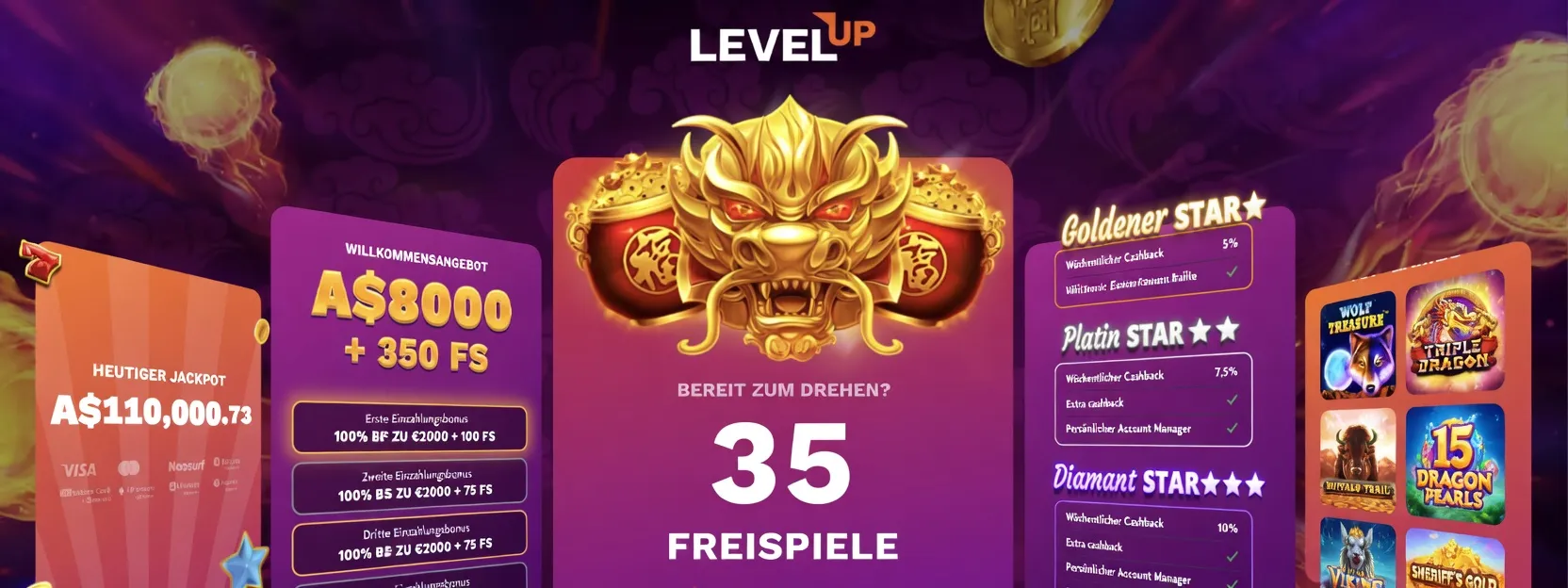 level up casino bonus